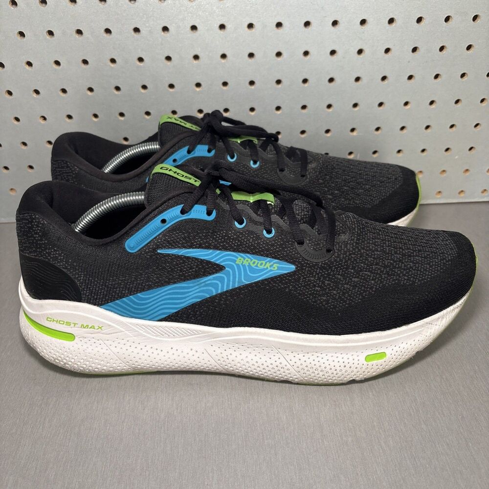 Brooks Ghost Max Running Shoes Mens Size 14 D Black Blue Green Sneakers